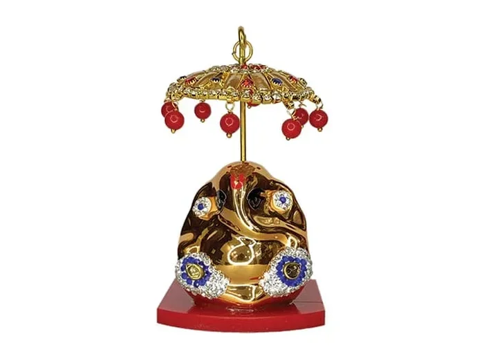 Ganesh Idol for Car Dashboard with Umbrella Protects You