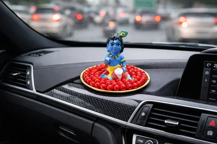 Krishna Idol for Car Dashboard Brings Peace and Luck